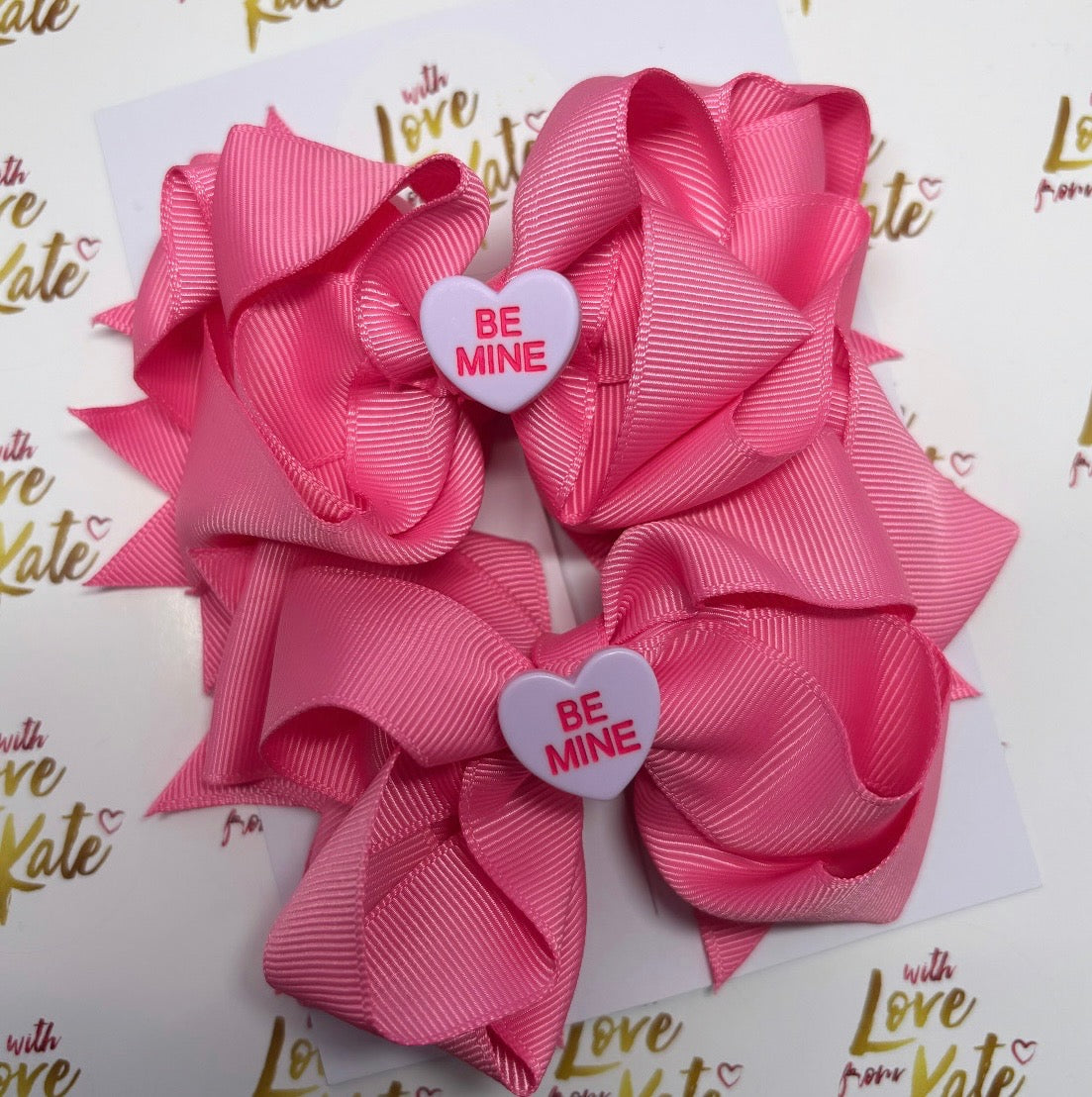 Valentine's Pink double boutique stacked bow