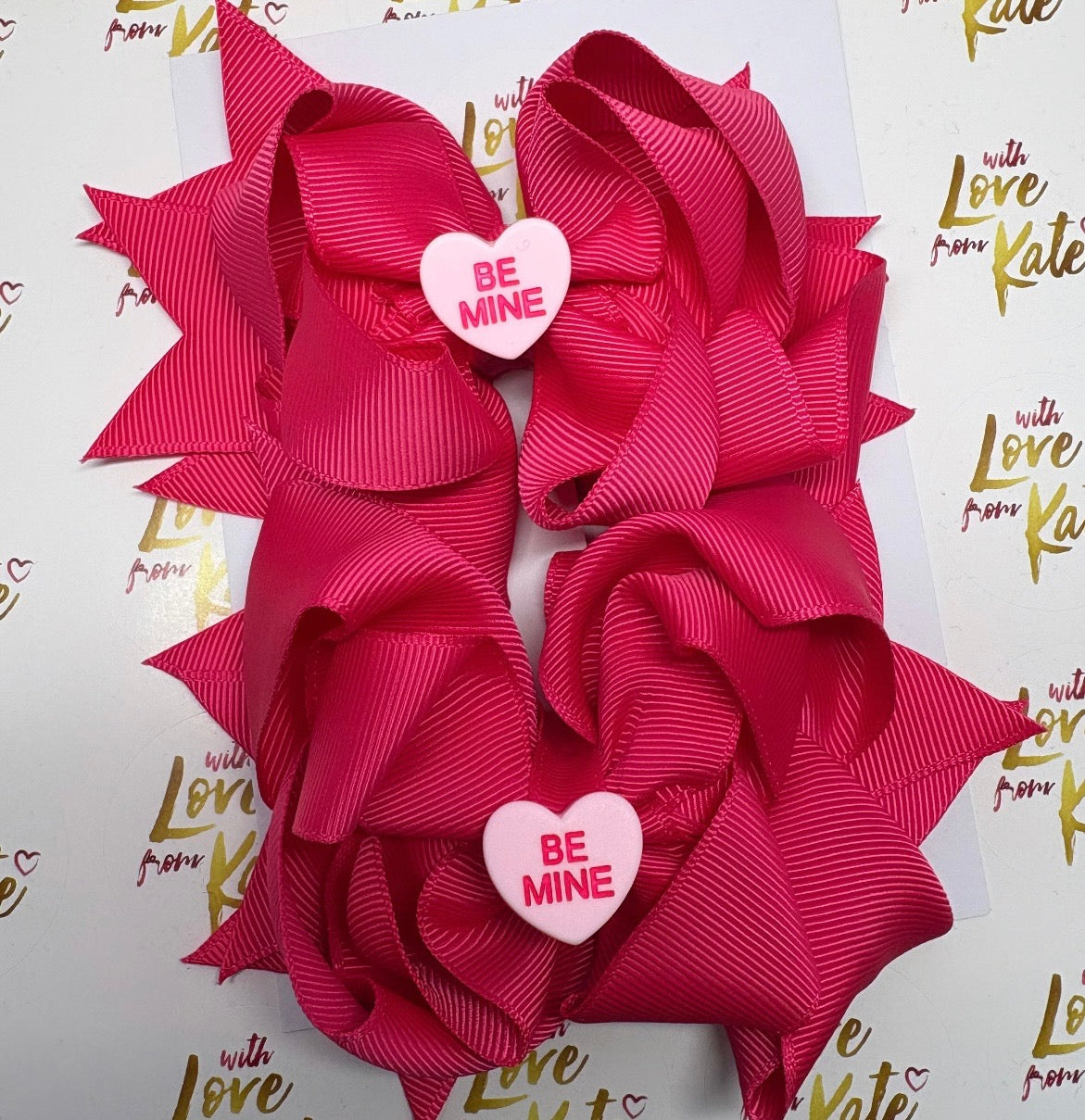 Valentine's Cerise double boutique stacked bow