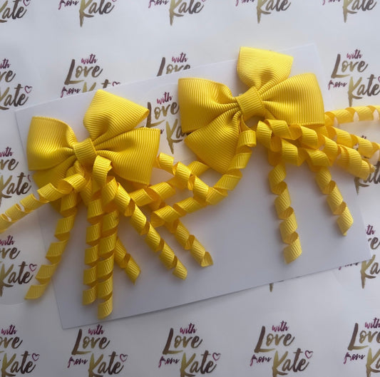 Yellow Korker tails bow
