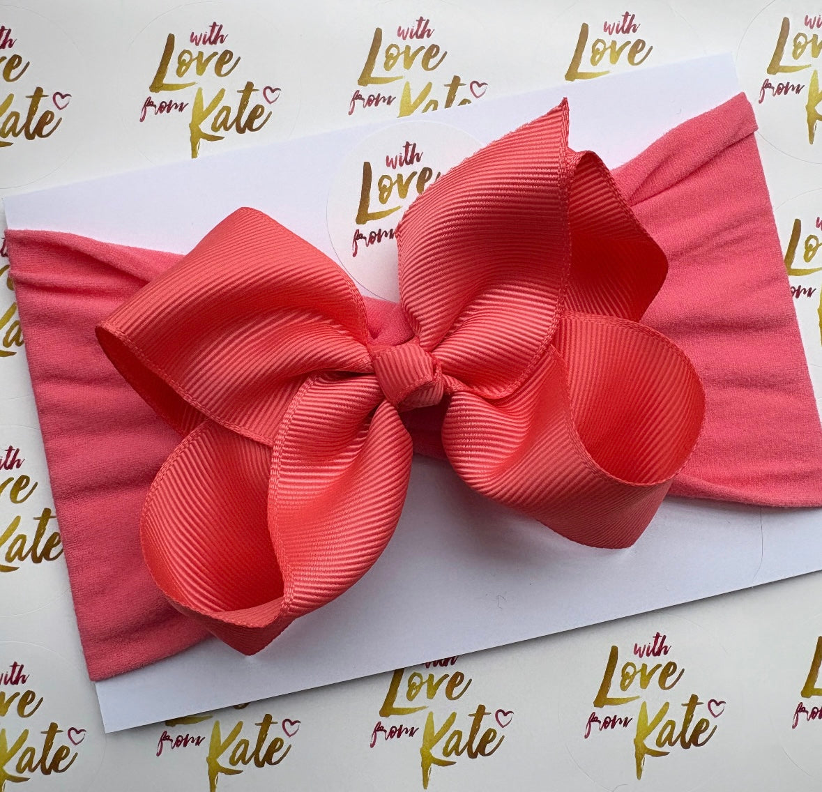 Coral 4.5 inch boutique bow baby headband