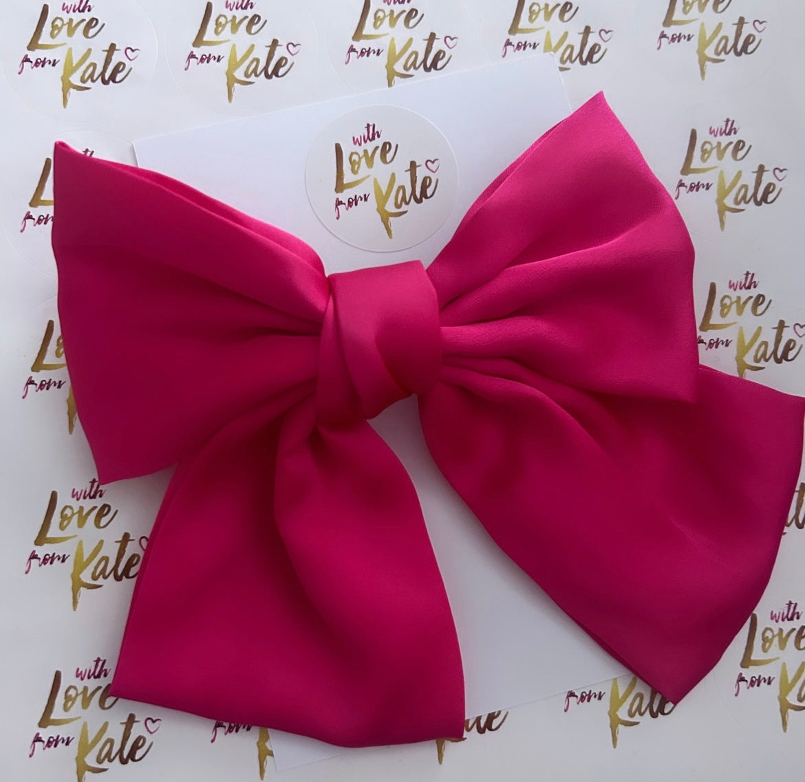 XL cerise pink satin bow