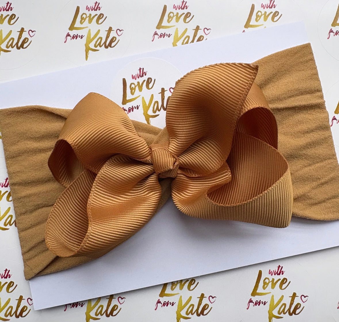 Camel 4.5 inch boutique bow baby headband