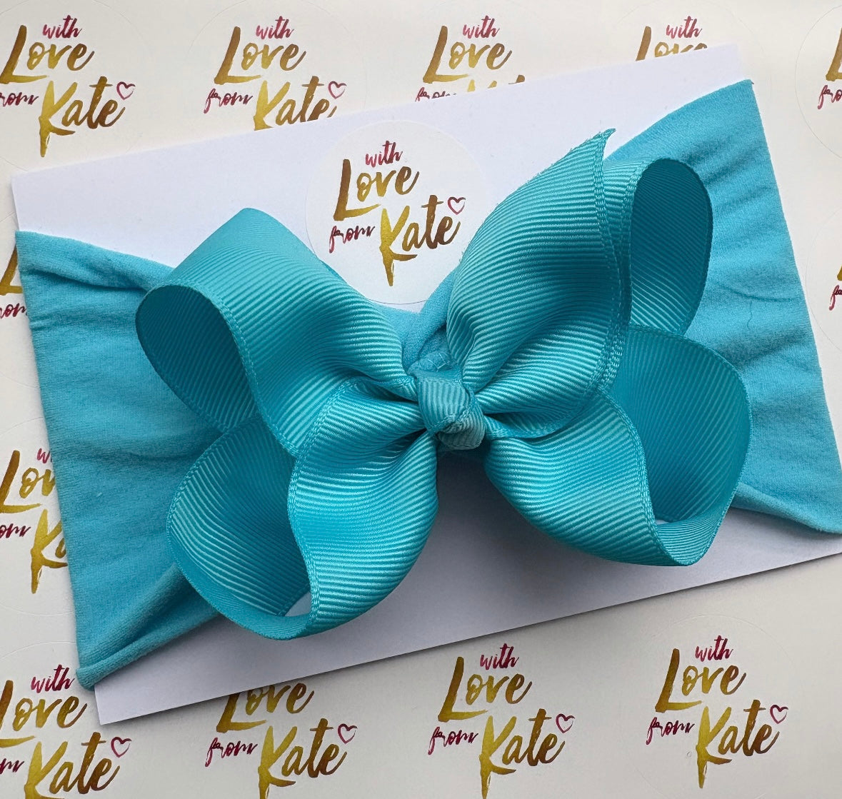 Turquoise 4.5 inch boutique bow baby headband