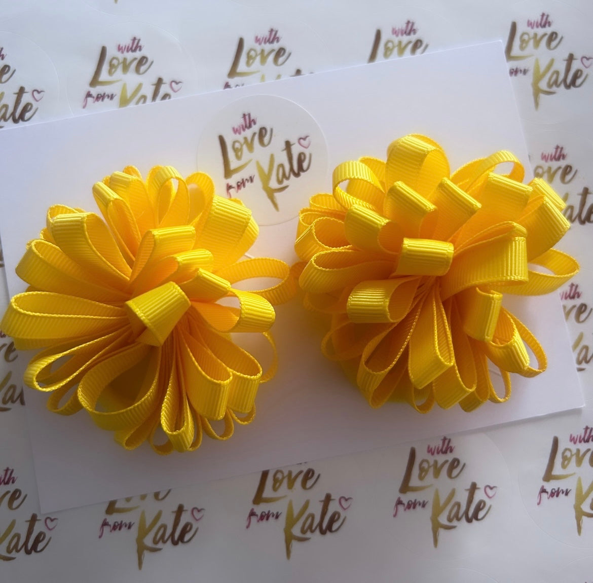 Yellow puffball bow
