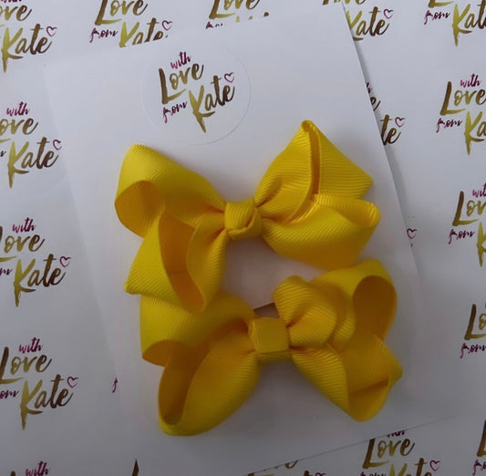 3 inch yellow boutique bow