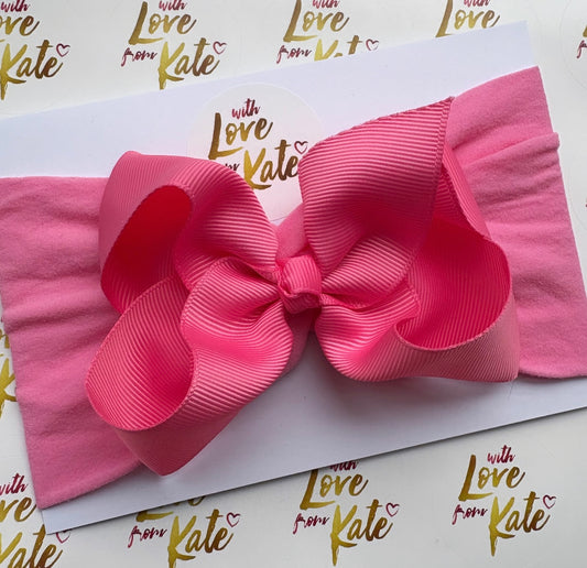 Pink 4.5 inch boutique bow baby headband