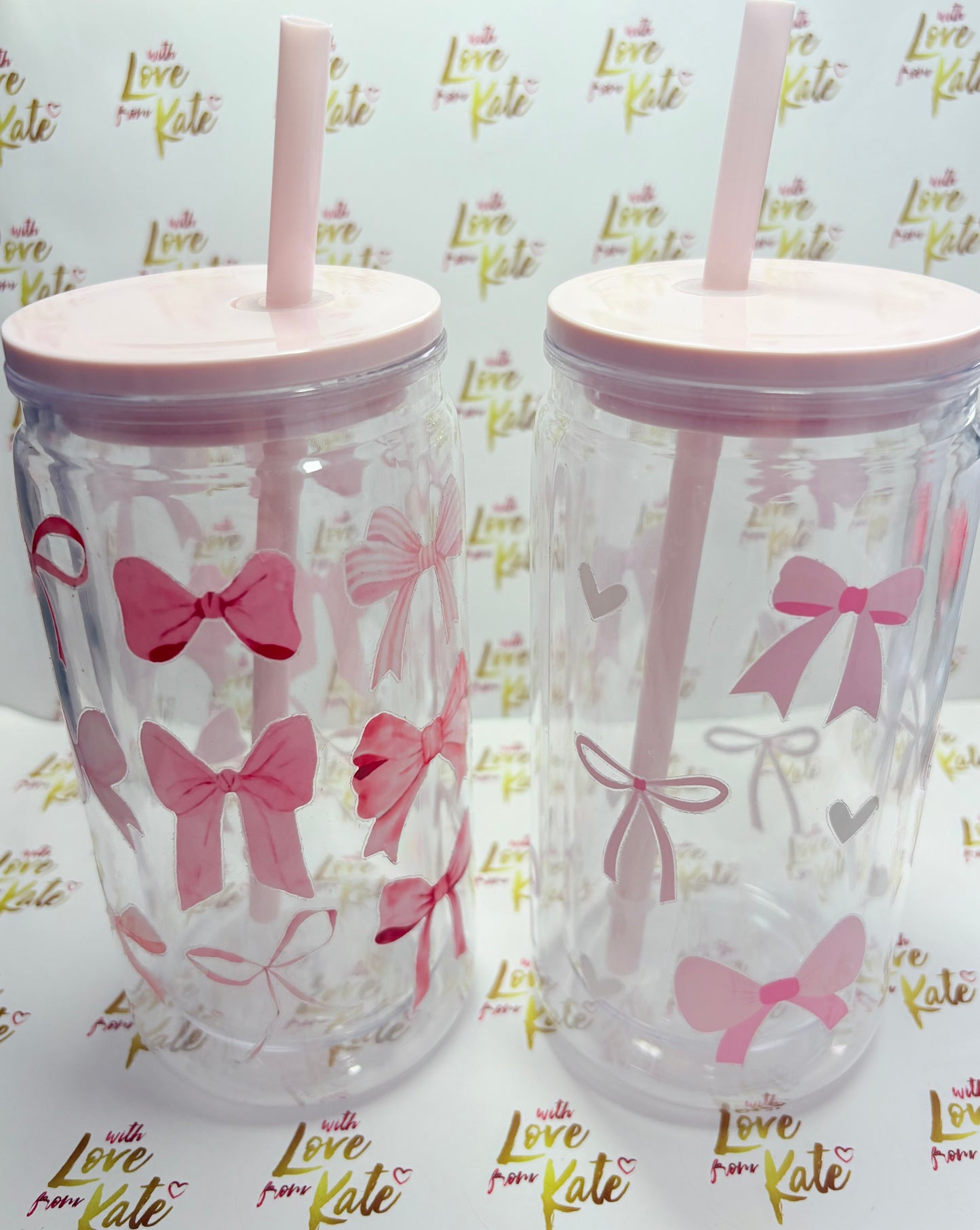 Bow print tumbler