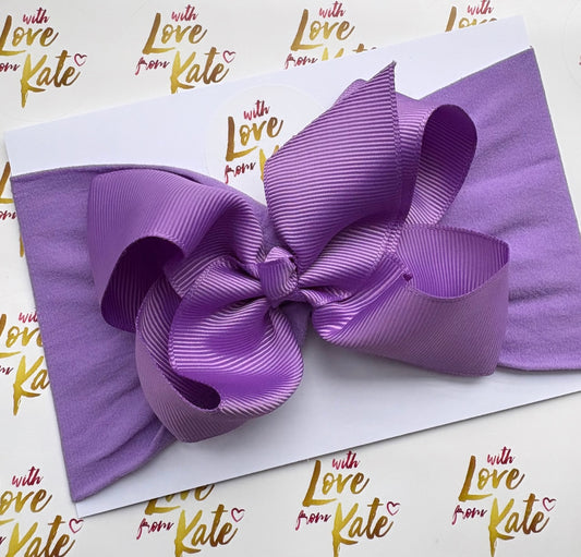 Purple 4.5 inch boutique bow baby headband