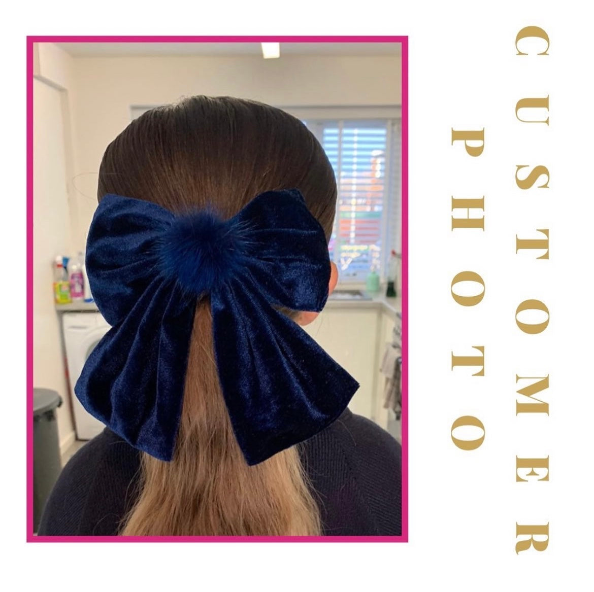 Blush Pink XL velvet bow
