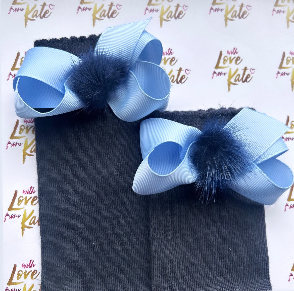 Navy & light blue knee highs