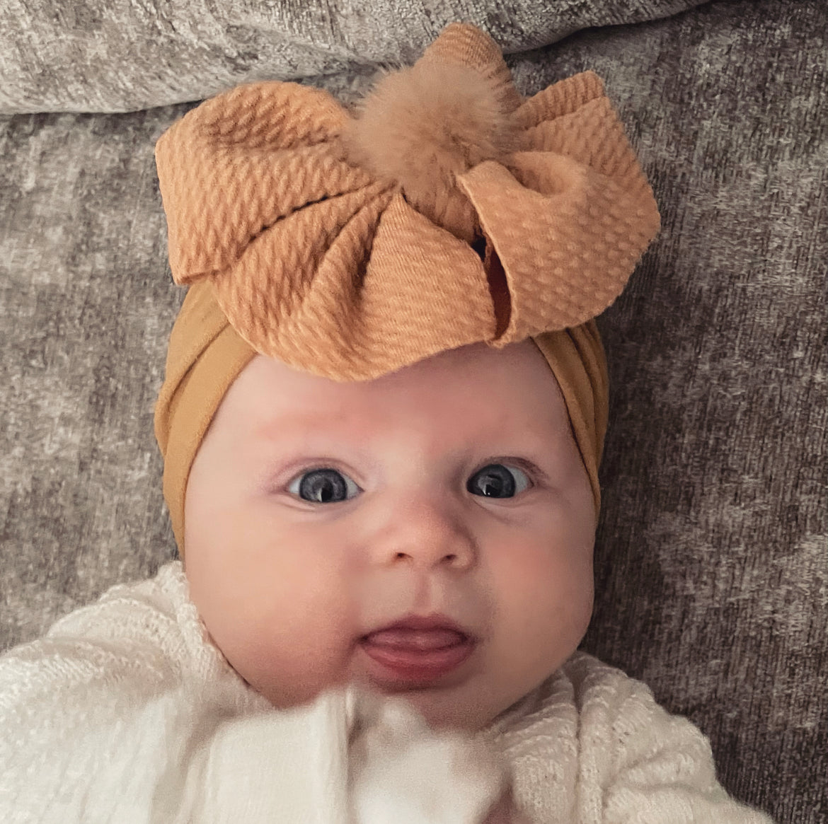 Camel textured knot baby headband