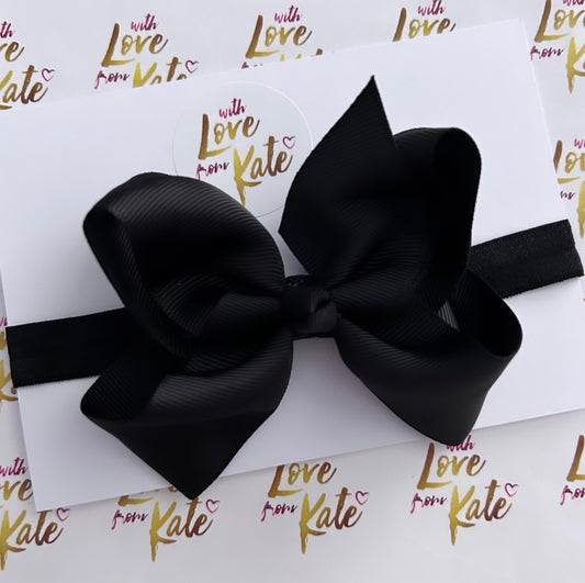 Black boutique bow baby headband