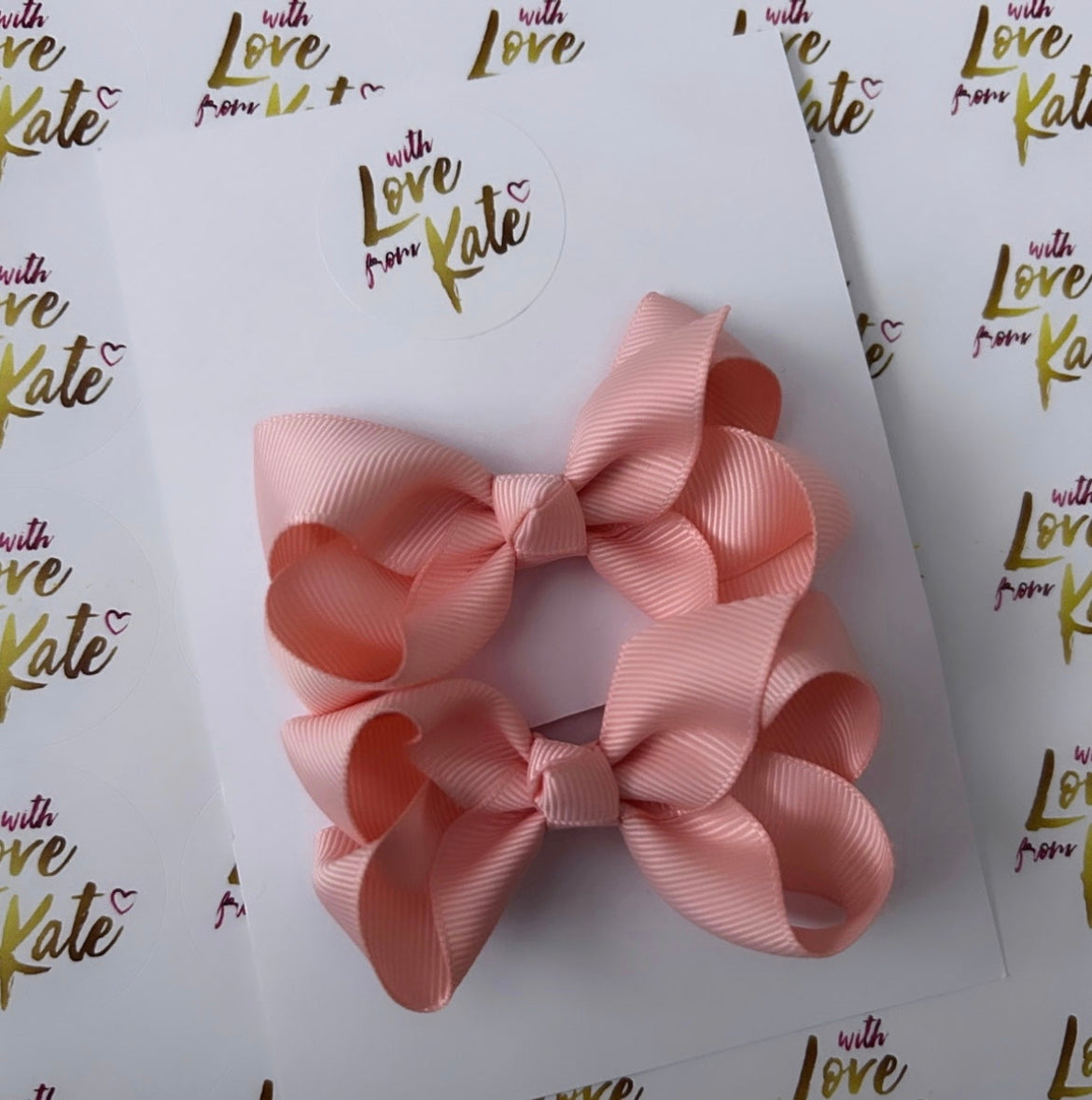 3 inch peach boutique bow