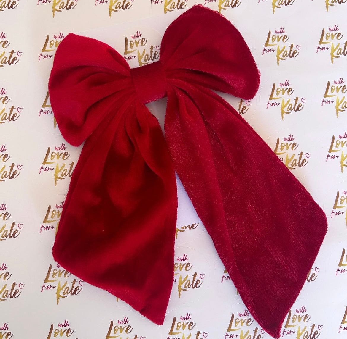 Red Velvet XL long tail bow