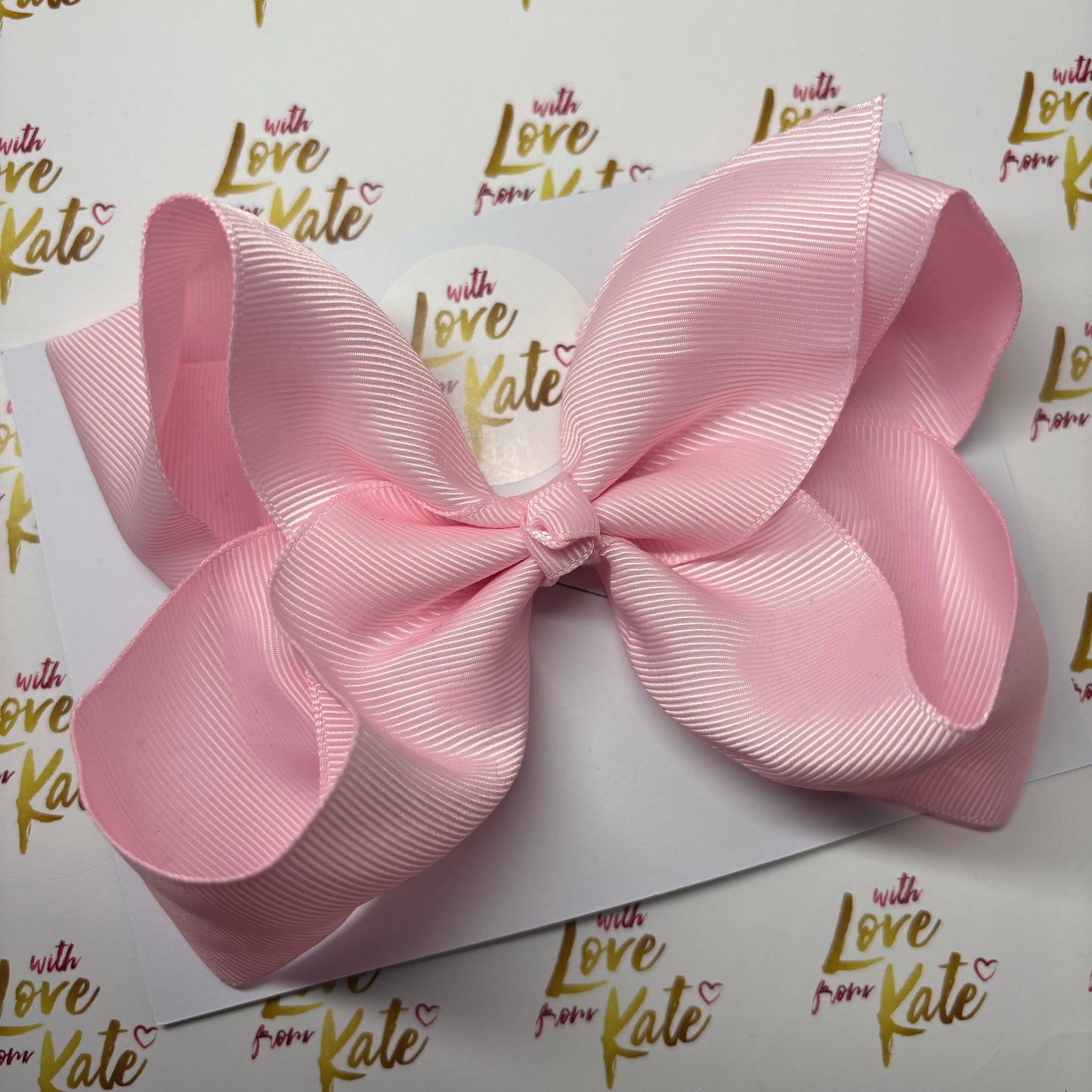 Baby pink 6 inch boutique bow
