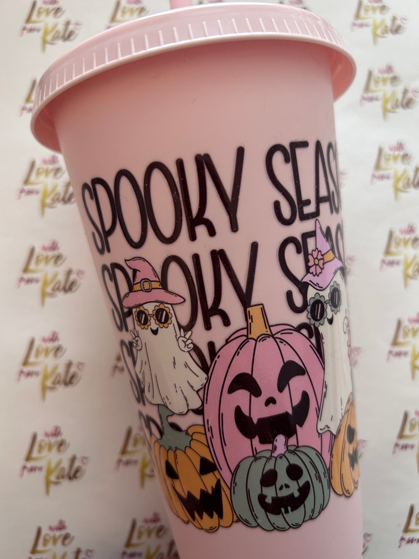 ‘Spooky Season’ Pink Halloween theme 24oz Cold Cup