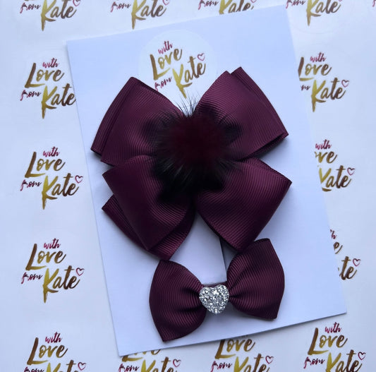 Maroon bow set