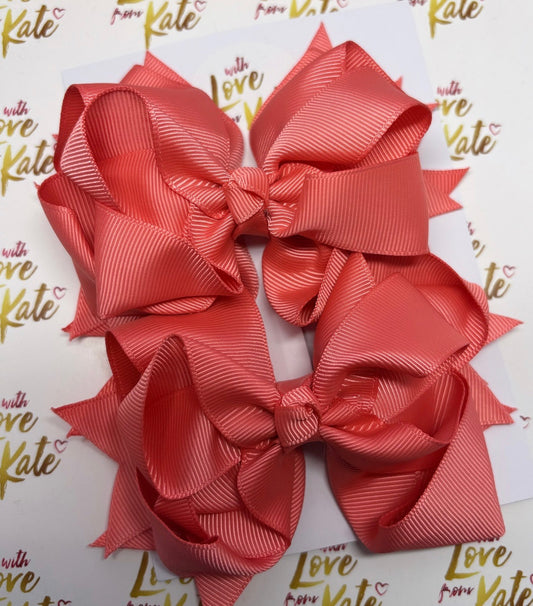 Coral double boutique stacked bow