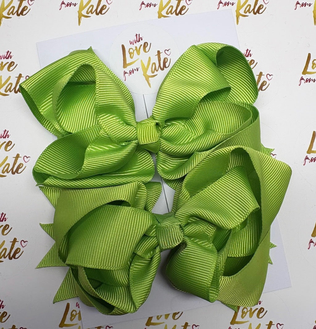 Lime double boutique stacked bow