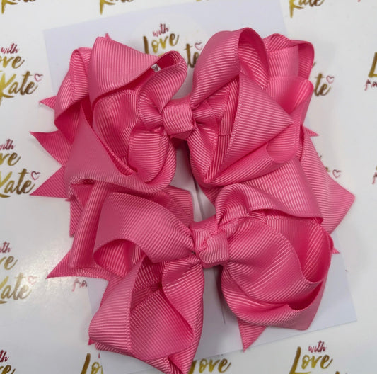 Pink double boutique stacked bow