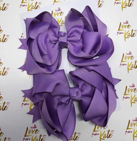 Purple double boutique stacked bow