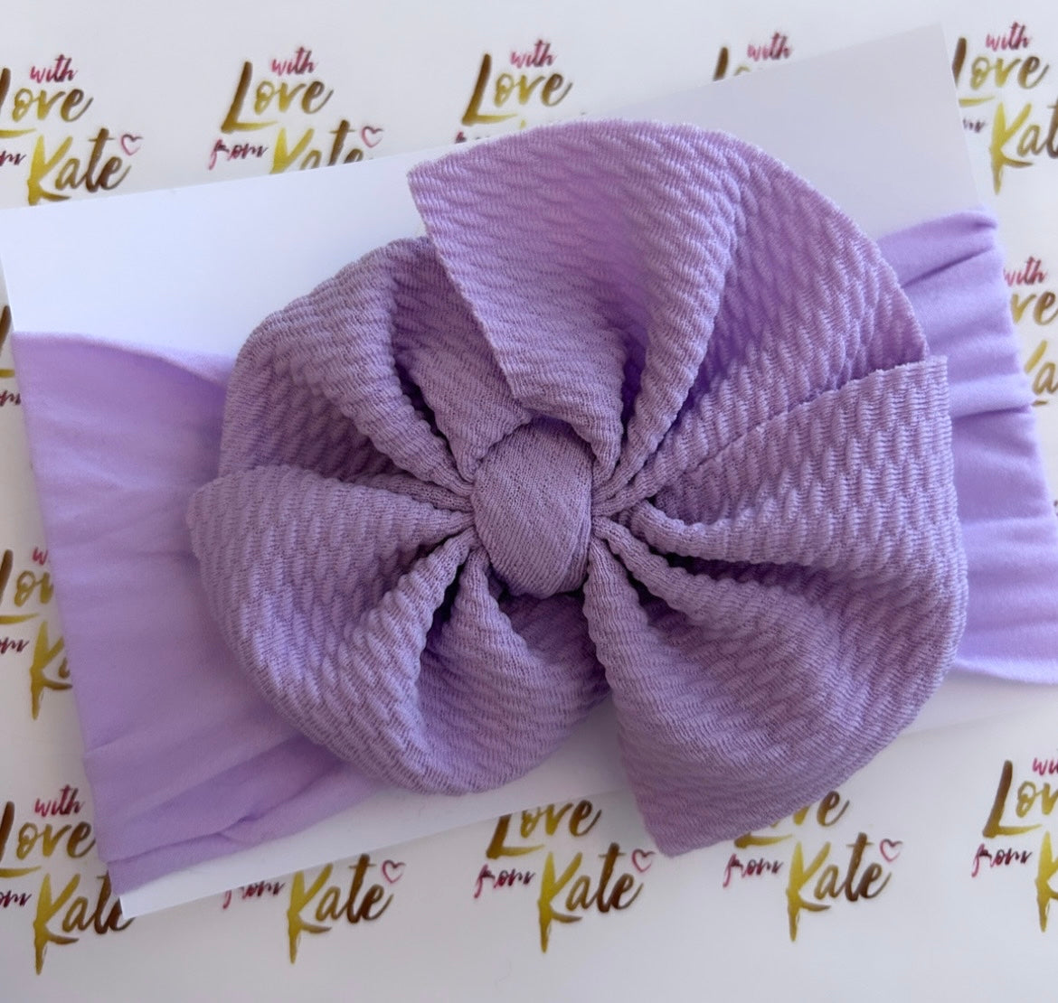 Lilac textured knot baby headband