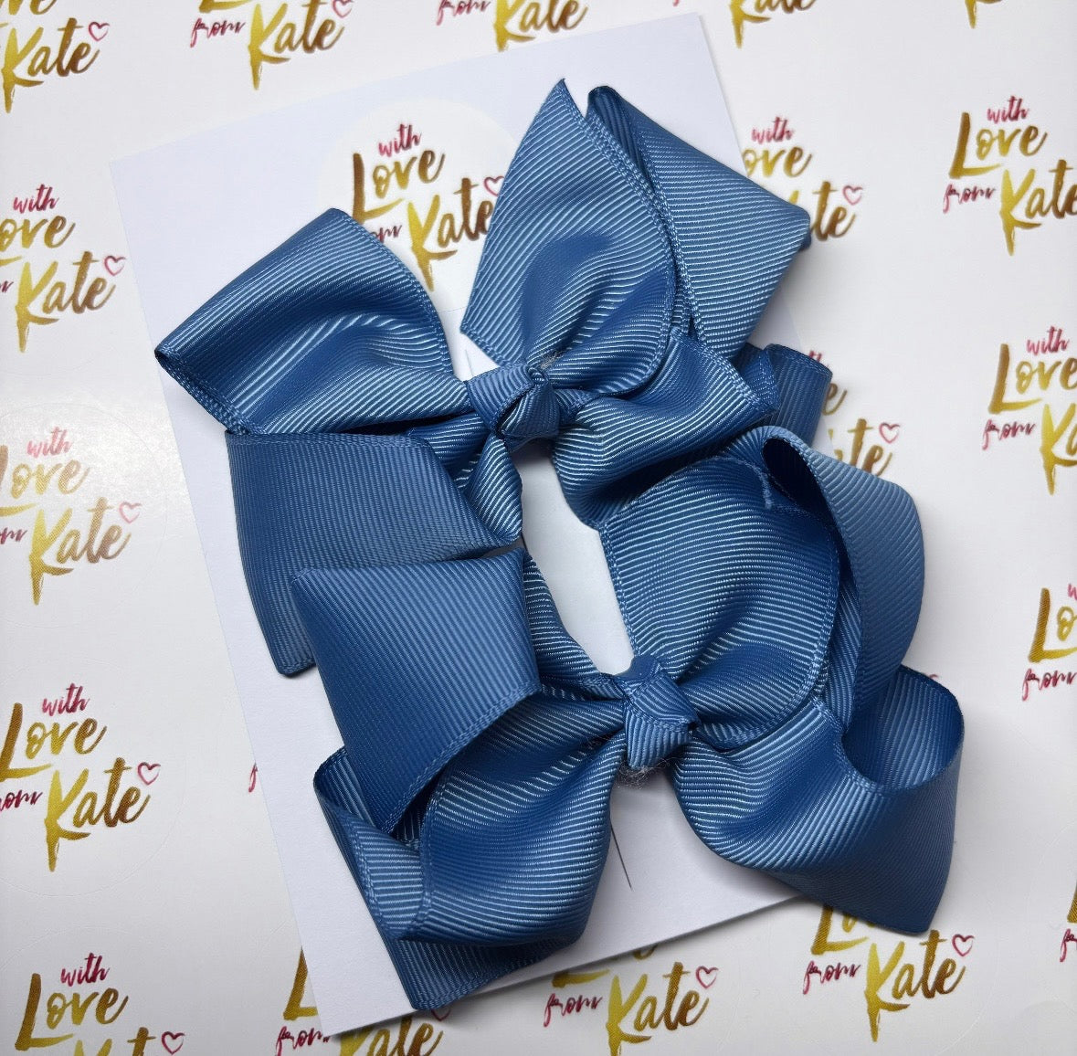 4.5 inch blue boutique bow