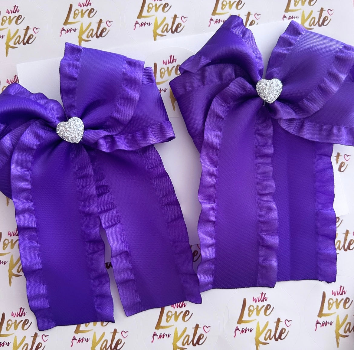 Purple ruffle longtail bow set