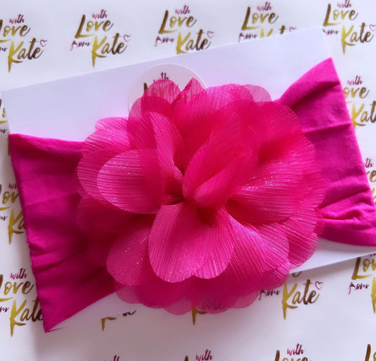 Cerise flower baby headband