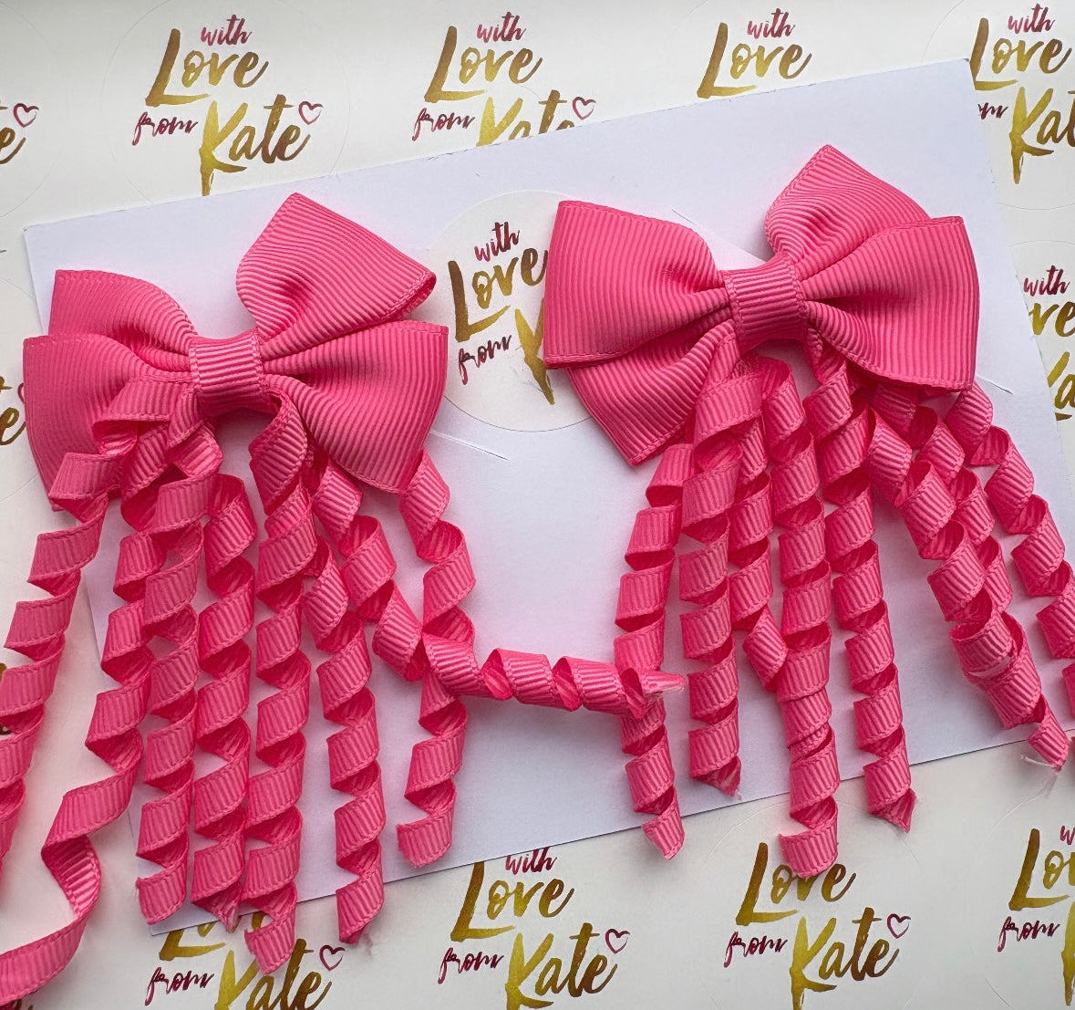 Pink Korker tails bow