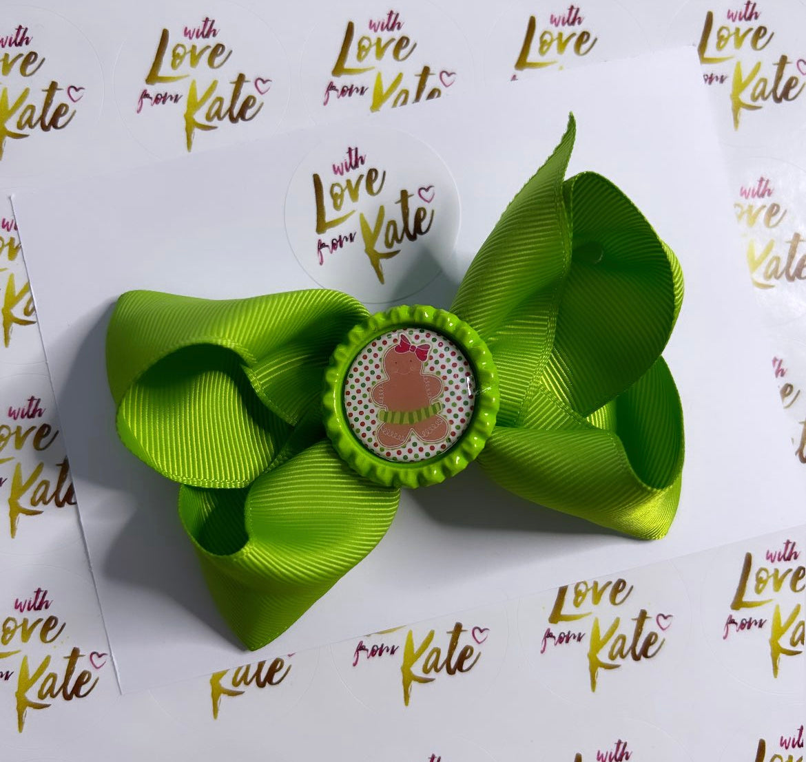 A Lime Gingerbread boutique bow