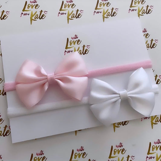 Mini double Tux bow baby headband