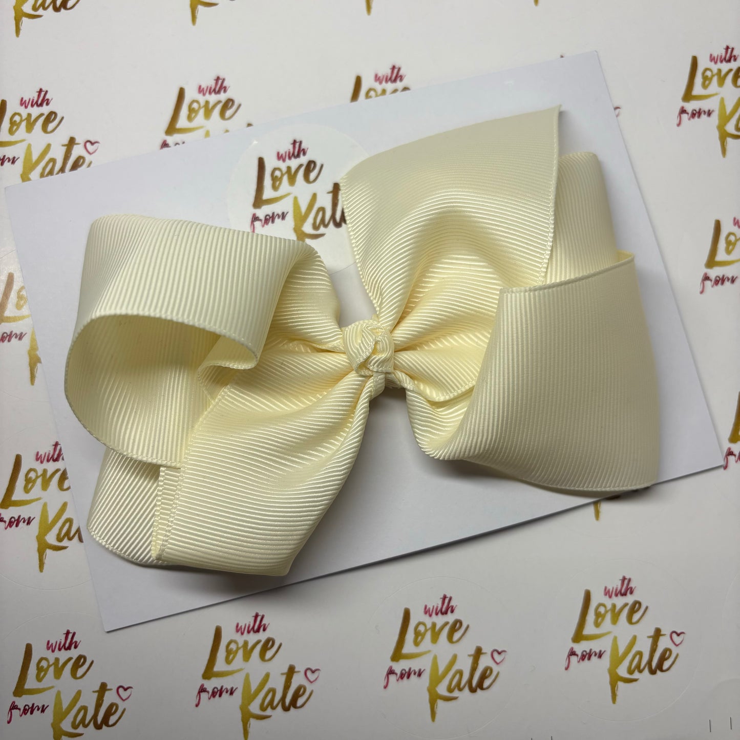 Cream 6 inch boutique bow