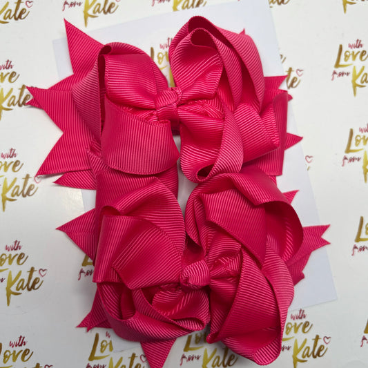 Cerise double boutique stacked bow