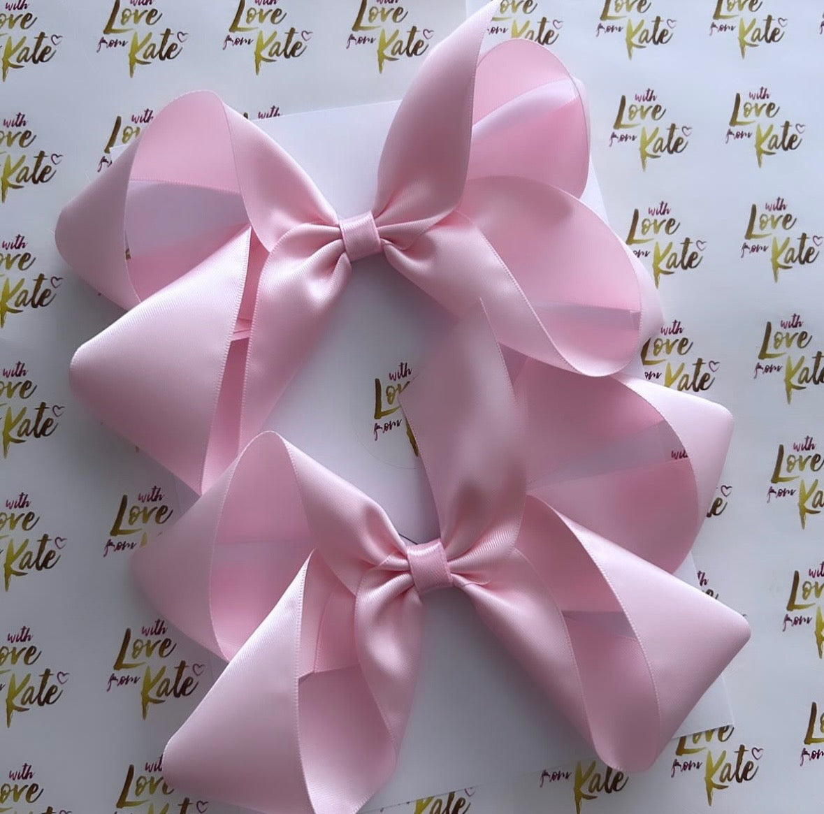 Baby pink XL satin boutique bow