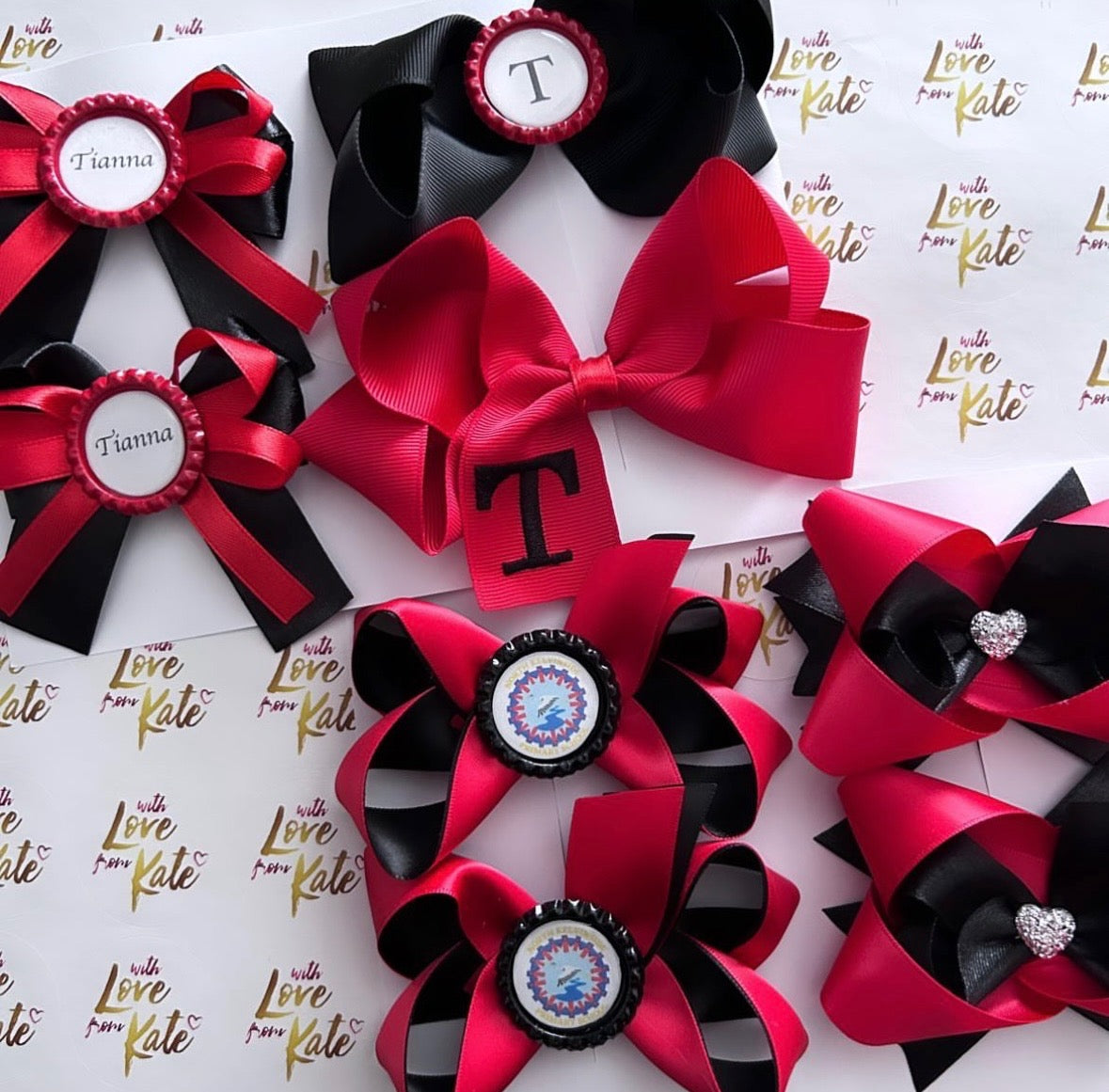 Red & Black School Bow bundle