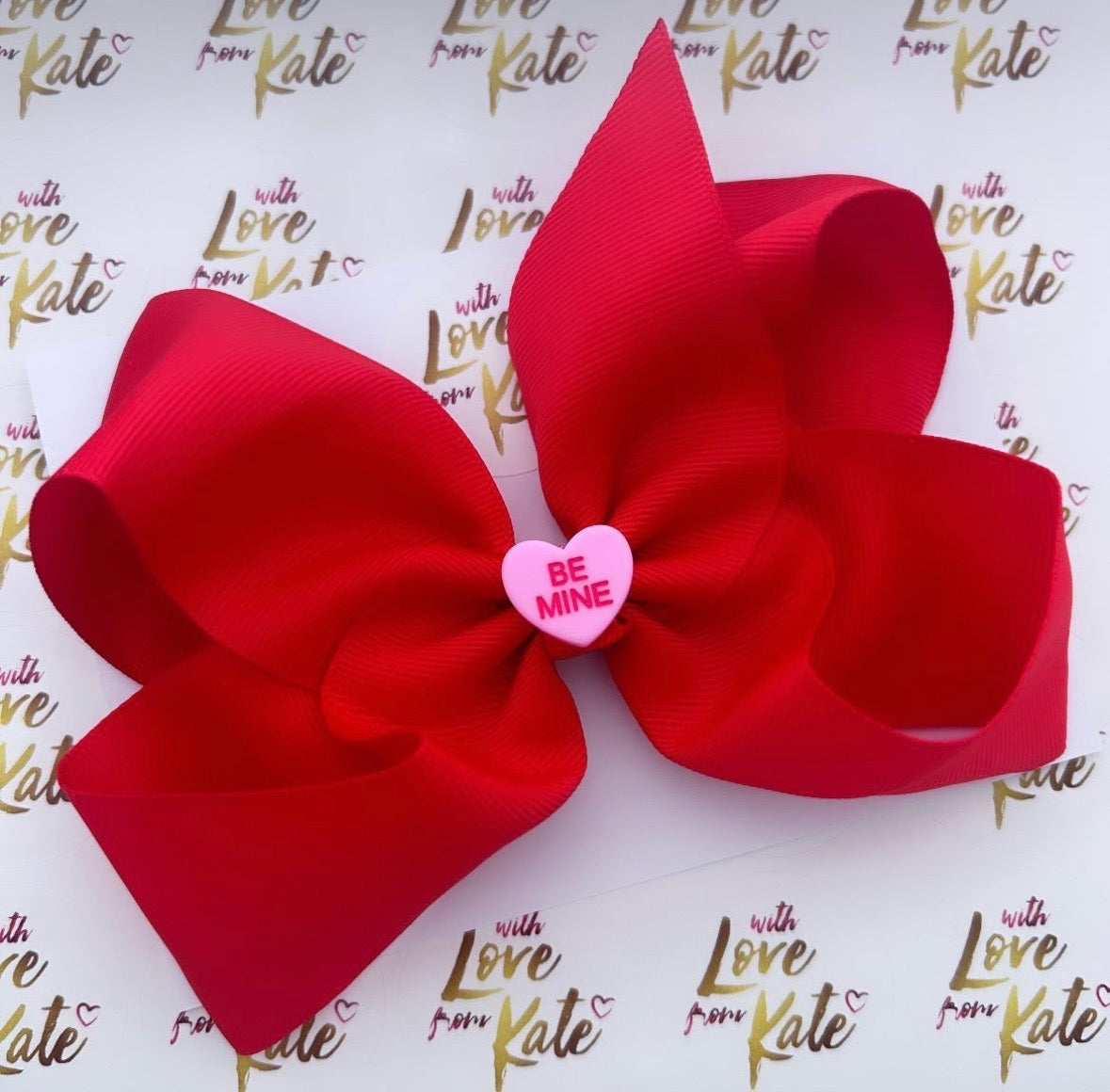 Red 6 inch 'Be mine' boutique bow