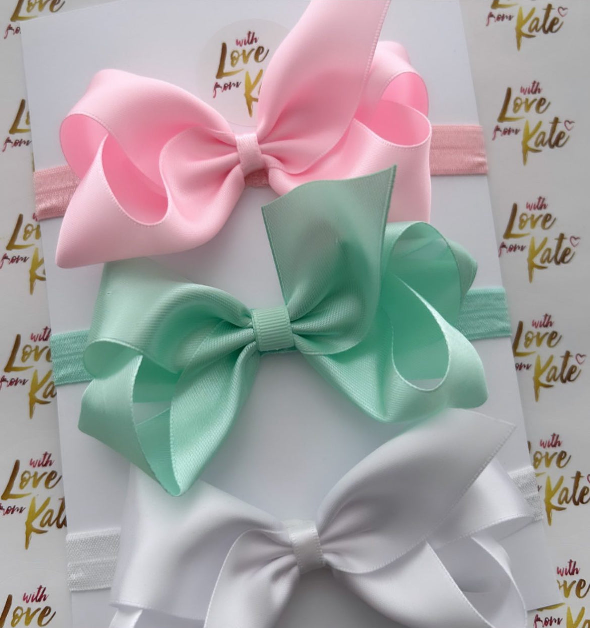 1 x Satin boutique bow baby headband (12 colours)